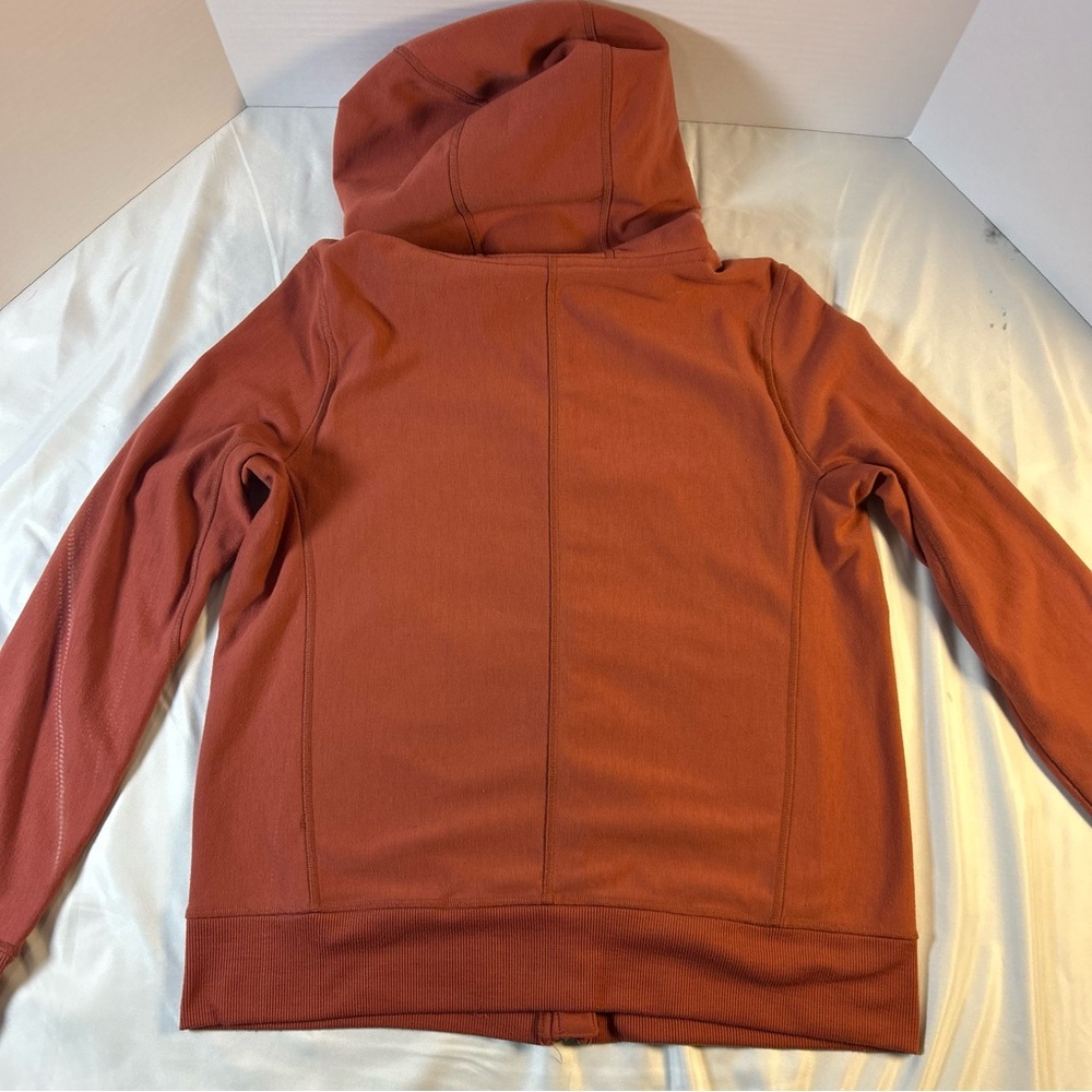 Indygena Women’s Long Sleeve, Hooded Rust Orange Hooded Fleece Sweatshirt,SizeM - Picture 15 of 16